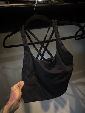 CRZ YOGA black strappy sports bra